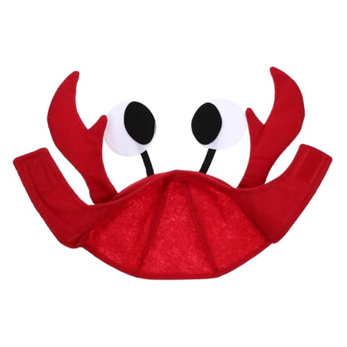 Amosfun Halloween roter haariger Krabbenhut verrückte Hüte Karneval Partyhut Krabben-Cosplay-Mütze halloween costume halloween kleidung verstellbare rote Krabbenmütze Krabbenkappe Vlies von Amosfun