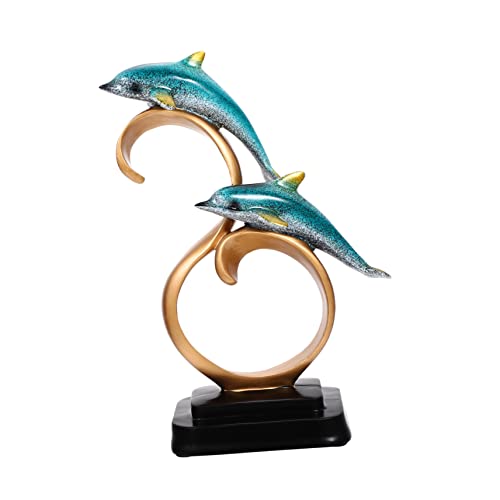 Amosfun Harz Delphin Ornamente Dekorationen Für Zuhause Meerestierfiguren Delphin-Figur Delfinfiguren Heimdekoration Delphin-schmuck Desktop-Ornament Delphin-Schreibtisch Meerestiere von Amosfun