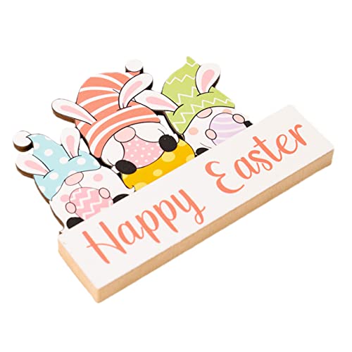 Amosfun Hasenblumenverzierung Dekorationsparty Frohe Ostern-Banner Wanddekoration Wohnzimmer Osterkuchen zu Ostern Easter Decoration -Tischdekoration Osterdeko aus Holz von Amosfun