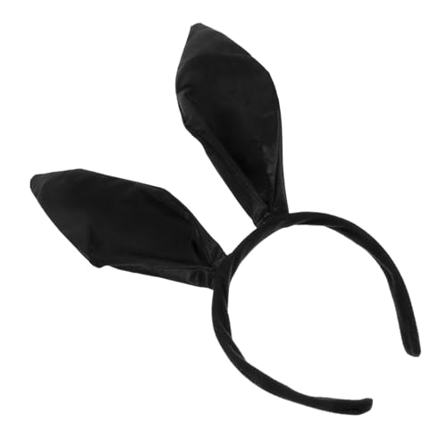 Amosfun Hasenmädchen Stirnband Hasenohr Haarband Cosplay-Ohren-Stirnband Haarband mit Hasenohren Spa-Stirnband haircharm kopfschmuck Stirnbänder für Damen Hasenohren Stirnband Stoff Black von Amosfun