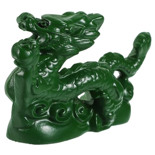 Amosfun Holzschnitzerei Drache Kuscheltier Drache Schiff beweglicher Drache büro Dekoration Office Decoration chinesisches Drachenhandwerksdekor kleine chinesische Drachendekoration Green von Amosfun