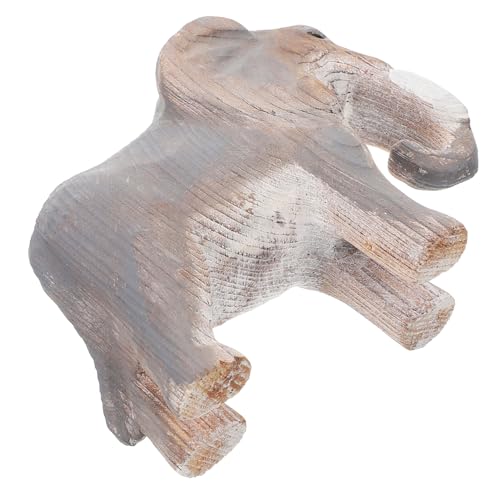 Amosfun Holzschnitzerei Elefant Elefantenstatuen Elefanten Aus Holz Tierornament Aus Holz Elefantenstatue Aus Holz Holzhandwerk Schickes Elefantendekor Einfaches Tierdekor Holztier Hölzern von Amosfun