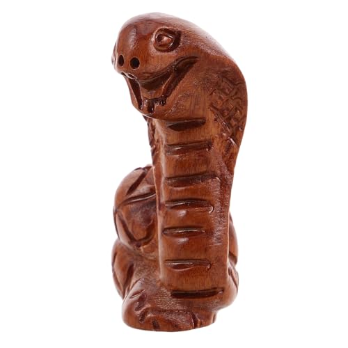 Amosfun Holzschnitzerei-schlangenornamente Winzige Schlangenskulptur Holzmalerei Für Schlangenstatue Aus Holz Miniatur Schlangenstatue Mini-schlangenstatue Chocolate Hölzern von Amosfun