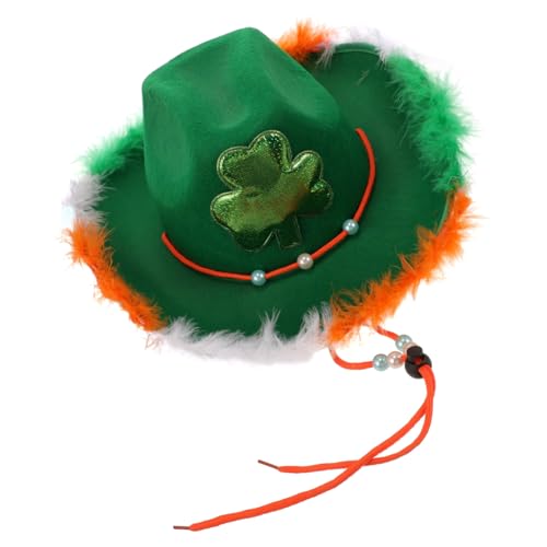 Amosfun Irischer Hut Kappen Für Herren St Patricks Day Mütze St Patricks Day Hut Modischer Westernhut St Patrick'S Day Cowgirl Hut St Patrick Day Hüte Kreativer Hut Grüner von Amosfun