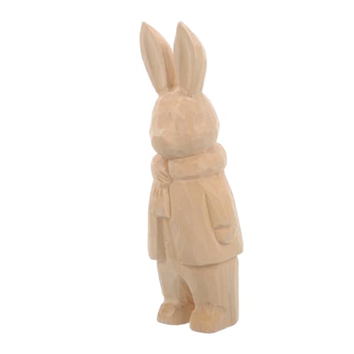 Amosfun Kaninchen aus Holz Häschen Zeug unbemalte Kaninchenfiguren kinderzimmer Hasenhaus Ammer buchregal Dekoration hasenfiguren Hasen- Desktop-Häschen-Dekore hölzern von Amosfun