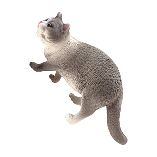 Amosfun Katzenschmuck Katzendekor für Katzenliebhaber Mini-Katzenfiguren Katze büro Katze Plüsch Animal Figures Living Room Decoration Heimdekoration Desktop-Ornament Plastik Grey von Amosfun