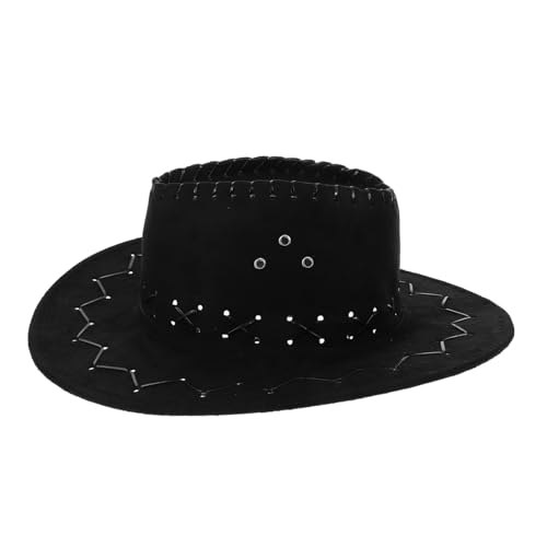 Amosfun Kindermütze Cowboyhut Fedora-Hut Hut Stroh kleine Cowboyhüte Cowgirl-Mütze Sommersonnenhut Cowgirl-Party-Dekorationen Partydekorationen Westernhut Unisex-Cowgirl-Hut Denim Black von Amosfun