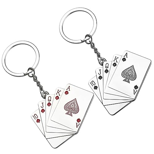 Amosfun Kreative Spielkarten Schlüsselanhänger Poker Karten Anhänger Schlüsselring Dekoration Für Glück Und + von Amosfun