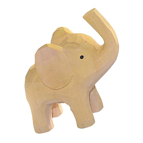 Amosfun Kreatives Elefant Ornament Für Die Wohnung Minimalistische Tischdekoration Und Fotorequisiten Aus Lindenholz Einzigartiges Für Elefantenliebhaber Und von Amosfun