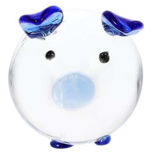 Amosfun Kristall-Schweinchen-Ornament Zubehör Aquariumdekorationen Frosch Figur Pfau bürodeko büro Dekoration Home Decor tortendeko Einschulung Glasschwein Wohnkultur Kristallglas Blue von Amosfun