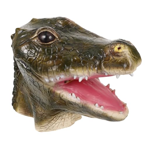 Amosfun Krokodilmaske Halloween-maske Dinosaurier-masken Krokodil Kostüm Tierische Vollmaske Tierische Vollkopfmaske Halloween-kostüm Tierische Maske Krokodilkopfmaske Horrormaske Emulsion von Amosfun