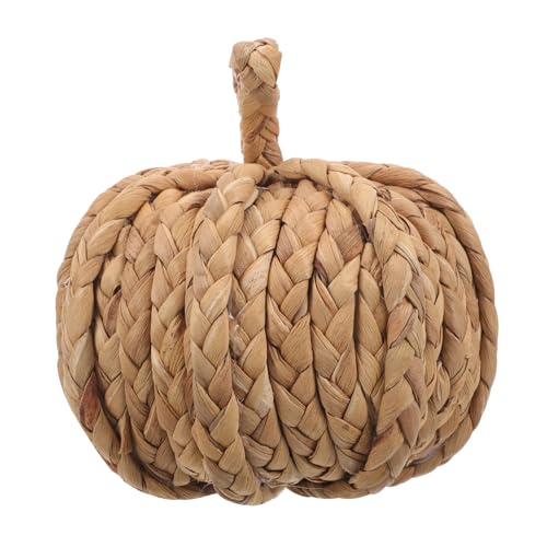 Amosfun Kürbis-Ornamente künstliche Mini-Kürbisse Rattan-Kürbis- Ernte Kürbisse Thanksgiving-Kürbis- Halloween-Lichter Partyzubehör Kürbisornament für Party Stroh von Amosfun