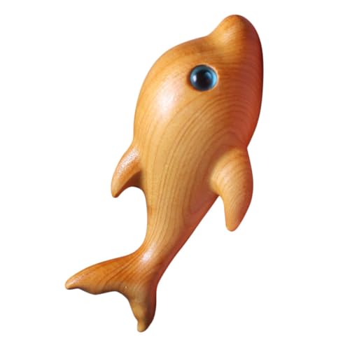 Amosfun -Kugeln Figur am Meer Schnitzen Einer Delfinskulptur nautisches Tierdekor Schreibtisch Dekoration Spielzeug -Dekoration aus Holz Meerestier aus Holz Light Brown von Amosfun