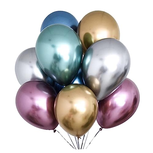 Amosfun Latex Metallic Luftballons Für Partydekoration Perfekt Für Geburtstag Hochzeit Und Feiern Gemischte Farben von Amosfun