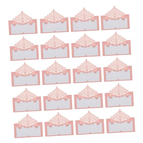 Amosfun Leere Flagge 20st Visitenkarte Benutzerdefiniertes Zeichen Namensschilder Zur Hochzeit Leere Etiketten Platzkarten Drucken Platzieren Rosa Vater Papier Druckbar Tisch Nummer von Amosfun