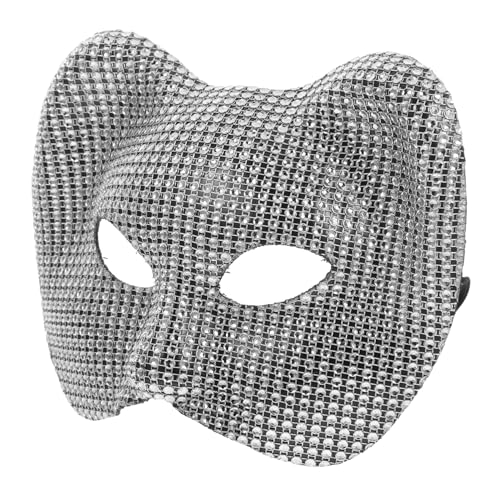 Amosfun Leopardenmaske faschingsmasken tiermasken Silberne Maske Maskenparty Partymasken Leoparden-Cosplay-Maske Maskenstütze Masken-Cosplay Halbmaske Maskerade-Maske- Plastik Silver von Amosfun