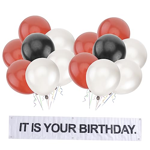 Amosfun Baby-geburtstags-dekorationsset 48-teiliges Latex-luftballons Geburtstags-luftballons Banner-set „it's Your Birthday“ Banner Party-luftballons Wimpelkette für Den Anlass von Amosfun