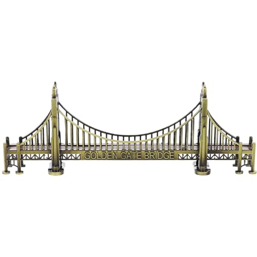 Amosfun Modell der Golden Gate Bridge Bastelmodell für eine Tischbrücke Figuren von Wahrzeichen der Welt Reisezubehör Möbel Brückenhandwerksskulptur Brückenmodell aus Legierung Haushalt 3D von Amosfun