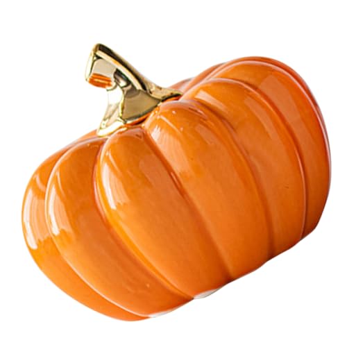 Amosfun Nordischer Keramikkürbis Halloween-Gericht Kürbisregalsitter Halloween-Desktop- Kürbis-Requisite Halloween-Dekorationen Herbstfigur Partydekoration Kürbismodelle Orange von Amosfun