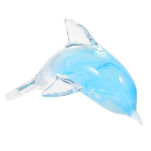 Amosfun Ornament Delfin-Ornamente Aus Glas Glasskulptur Glaskunst-sammelgeschenk Meereslebewesen-Figur Briefbeschwerer Meerestier Aus Glas Delfin-Miniatur Glasfiguren Anzeige von Amosfun