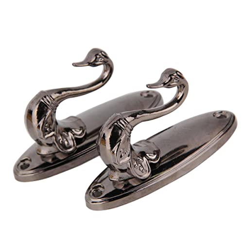 Amosfun Paar Raffhalter für Vorhänge Gardinenhalter Wall Hooks gardinen spange Vorhangdekoration Fensterhaken Anlage Duschvorhanghaken Pavillon Gardinenstange binden Gardinenhaken Black von Amosfun