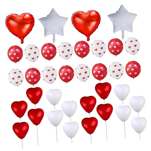 Amosfun Packung 36 Luftballons in Herzform Für Partys Valentinsballons Hochzeitsballons Vorschlagsballons Valentinstag Luftballons Herz von Amosfun