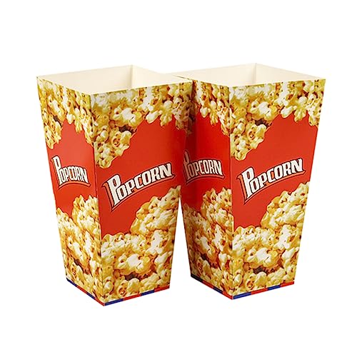 Amosfun Packung Mit 100 Stück Popcorn aus Pappe storage boxes aufbwahrungs-box süsüigkeiten box snackbox pappschachtel snack box Popcornhalter Popcorn-Halter Party-Süßigkeiten-Kartons rot von Amosfun