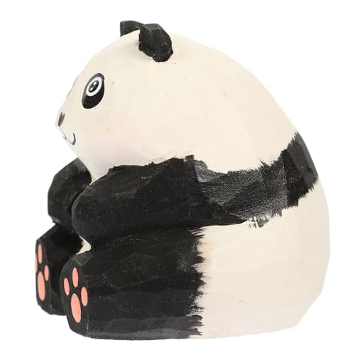 Amosfun Panda-Desktop-Ornamente Ornamente Figuren Bären roter Panda dekorative Panda-Statue Baum Holz Panda Figur Tier Statue Dekoration Holzfigur Ornament Panda-Geburtstagsdekoration von Amosfun