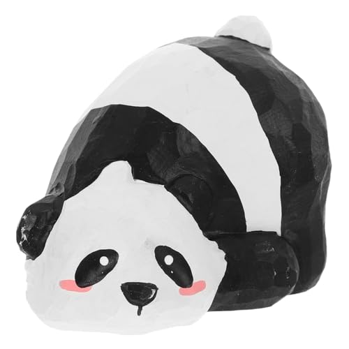 Amosfun Panda-Verzierung Holz Panda Figurine Wohnkultur Panda Handgeschnitzter Panda Handgeschnitzte Panda Statue Panda Holzfigur Panda-Ornament aus Holz Panda-Dekorationen zum Geburtstag von Amosfun