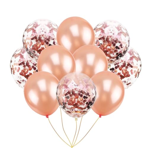 Amosfun 12in Party Luftballons Konfetti 30er Pack Roségold Glitzer für Geburtstag Hochzeit Verlobung von Amosfun