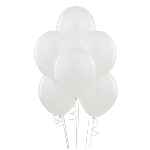 Amosfun 50 Stücke Weiß 10 Runde Latex Ballons Party Dekorationen Für Geburtstag Hochzeit Dekorative Ballons Und Decor von Amosfun