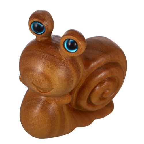 Amosfun Schnecke aus Holzschnitzerei bürodeko büro Dekoration Natürliche Holzfiguren Schnecke Holzdekoration Schnecke verkleidung Statue kleines Schneckendekor Schneckenhandwerk hölzern von Amosfun