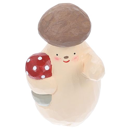 Amosfun Pilz Ornament Holzfiguren Mini Pilz Kawaii Fake Pilz Entzückendes Vintage für Zuhause von Amosfun