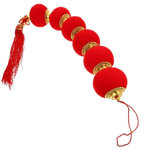 Amosfun Schnur Laternenschmuck Rot Lichter Fee Chinese New Year chinesisch neujahr Chinesische Laterne pleasur chinesische hängende anhänger Frühlingsfest-Anhänger Beflocktes Tuch von Amosfun