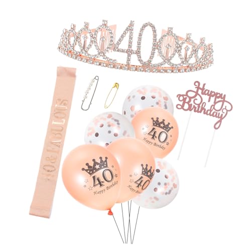 Amosfun 10 Teiliges Set Geburtstagsfeier Deko Rosegold Krone Sash Und Ballons Für ädchen Perfekte Geburtstagsfeier Zubehör Für Unvergessliche Feiern von Amosfun