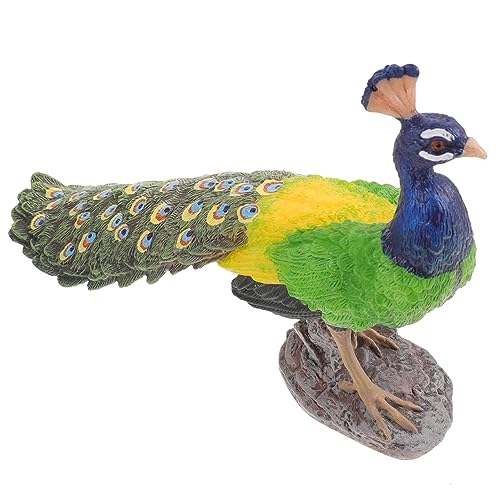 Amosfun Simulationsmodell Pfau Mini-Pfau Home Pfau Figur Dekoration Ornamente für Regale Pfau Dekorative Pfauenfigur Pfauenmodell Heimdekoration Tafelaufsätze für zu Hause PVC Green von Amosfun