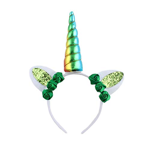 Amosfun St. Patricks Day Einhorn Stirnband Irische Party Haarbänder Haarschmuck Party Favors Rose Hair Hoops St. Patricks Day Dekoration Foto Requisiten (Grün) von Amosfun