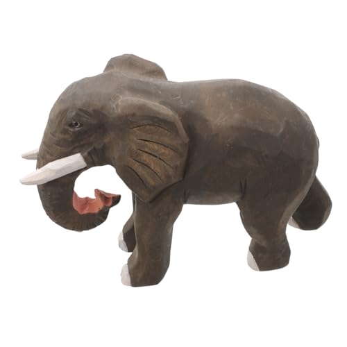 Amosfun Tierische Desktop-Ornamente Feng Shui Tierfigur elefantenfiguren wohnkultur Feng-Shui-Figur Hausskulptur Elefantenstatue selber Bauen Holzfiguren Elefant aus Holz hölzern Coffee von Amosfun