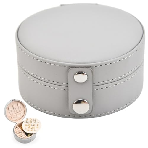 Amosfun Tragbare Schmuckschatulle Halter Schmuck-organizer Schmuck Reiseetui Fächer Würfel Mini-schmuck-reiseetui Reise Schmuckschatulle Kette Anzeige Dekoratives Tablett Flanell Grey von Amosfun