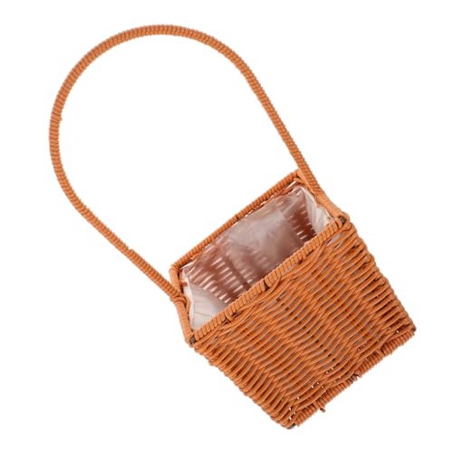 Amosfun Trompetenblumenkorb Aus Rattan Aufbewahrungskorb Kindergarten Für Mädchen Würfel Muttertag Mütter Braut Korb Mit Deckel Körbe Leer Anzeige Strauß Halter Light Brown Eisen von Amosfun