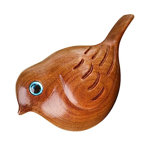 Amosfun Vogelschmuck Frosch dekorative Vogelstatue Vogel- Wasserspeier Vogeldekoration Ente holzböcke neuartiges Vogeldekor Vogelfigur Vogelformverzierung Grünes Sandelholz von Amosfun