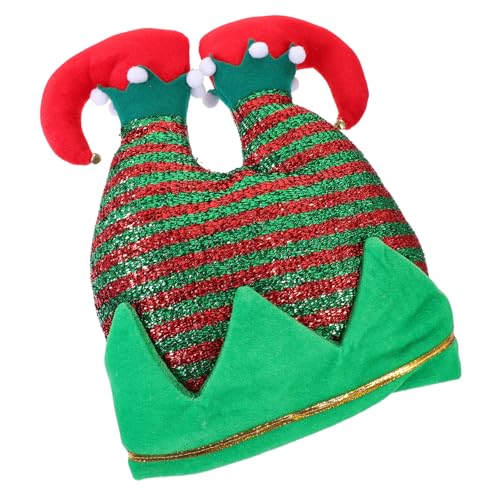 Amosfun Weihnachtsbeinmütze Elfenhose Hut Verrückte Weihnachtsmützen Elf Kostüm Hut Weihnachtliches Kostümzubehör Weihnachtsmütze Plüsch Weihnachtselfenmütze Elf Partyhüte Pp Baumwolle von Amosfun