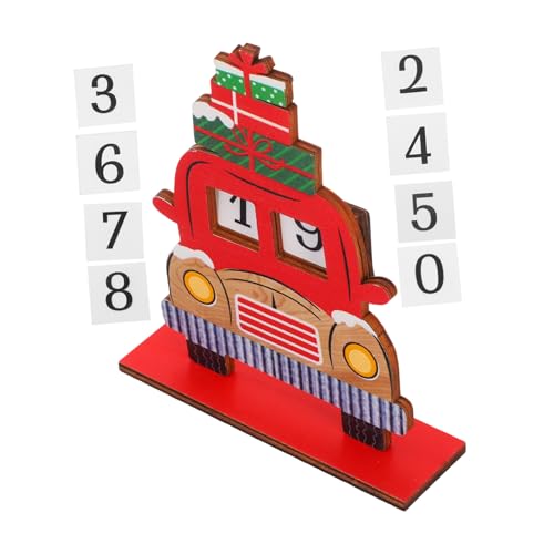 Amosfun Weihnachtsdekoration Weihnachten Kleine Holzklötze Santa Countdown-schild Weihnachtliche Adventskalender Weihnachts-countdown-würfel Countdown Zum Weihnachtsschild Rot Hölzern von Amosfun