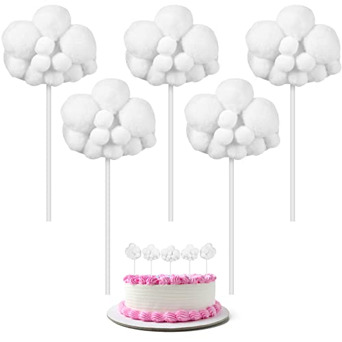 Amosfun Weiße Wolke Kuchendeckel 5 Stück Plüsch Wolke Cupcake Topper Weiße Wolke Kuchendekorationen Für Geburtstag Babyparty Food Picks Jubiläumsparty Dekorationen von Amosfun