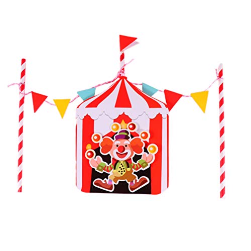 Amosfun Zirkus Clown Cake Topper Geburtstag Party Kuchen Dekor Kuchen Picks Kindergeburtstag Party Festival Liefert 5 Sätze von Amosfun