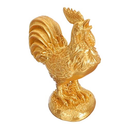 Amosfun goldene hahnverzierung Ei Osterdeko Vogelkostüm Hühnerzubehör Kuscheltier Huhn Ostern zu Ostern dekoratives Hahnmodell osterhahn schmuck Harz von Amosfun