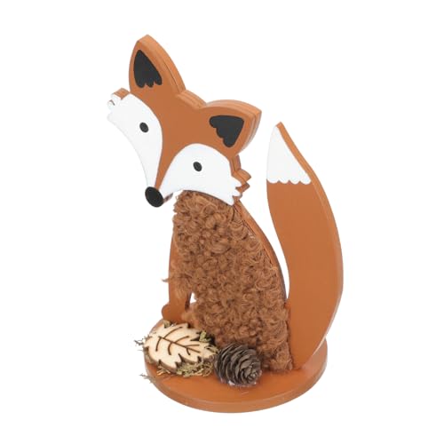 Amosfun hölzerne Ornamente tierfiguren tiermotive dekofiguren Plush Toy Dekorationen für Dschungel-Themenpartys ausgestopft Erntefest Holzhandwerk Bastelspielzeug aus Holz Plüsch Chocolate von Amosfun