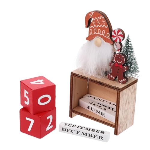 Weihnachtskalender Ornamente Weihnachts Holzkalender Countdown Kalender Dekoration Weihnachtskalender Dekoration Holz Desktop Kalender Home Desktop Kalender Tisch Amosfun von Amosfun