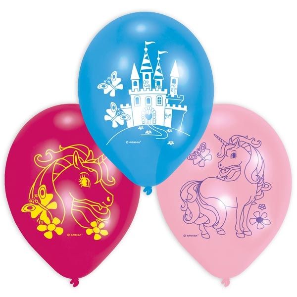 Einhorn Luftballons, 6er Pack mit märchenhaften Motiven, 23cm von Amscan Europe GmbH