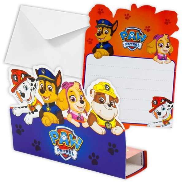 Einladungen "Paw Patrol" mit Umschlägen, 8er von Amscan Europe GmbH